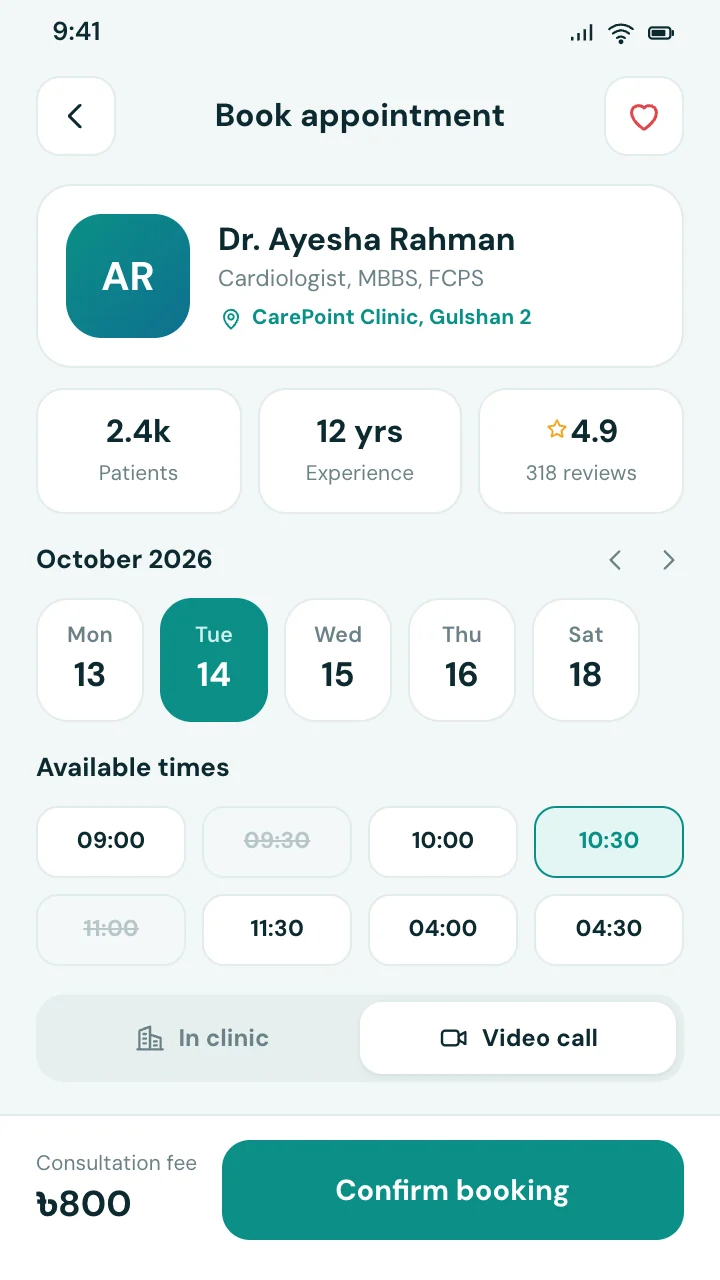CarePoint: Booking without phone calls